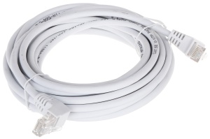 Patchcord RJ45/5.0-KK/W biały kat.5e 5.0m