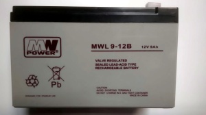 Akumulator MWL 9-12B AGM 12V 9Ah MW Power