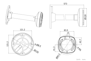 Uchwyt DS-1271ZJ-120(Black) czarny Hikvision