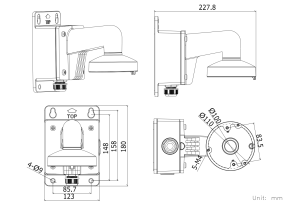 Uchwyt DS-1272ZJ-110B(Black) czarny Hikvision