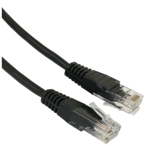 Patchcord RJ45/1.0-BLACK kat.5e UTP czarny 1m
