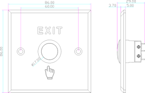 Przycisk wyjścia/dzwonka podtynkowy OP06 Vidos