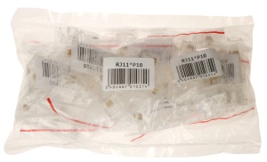 Wtyk telefoniczny RJ11*P100 opakowanie 100 sztuk