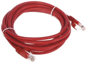 Patchcord RJ45/3.0-RED kat.5e UTP czerwony 3.0m